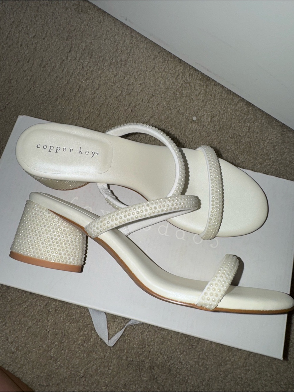 Copper Key Fairytaletwo Pearl Embellished Sandals